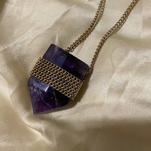 Purple Amethyst gemstone necklace